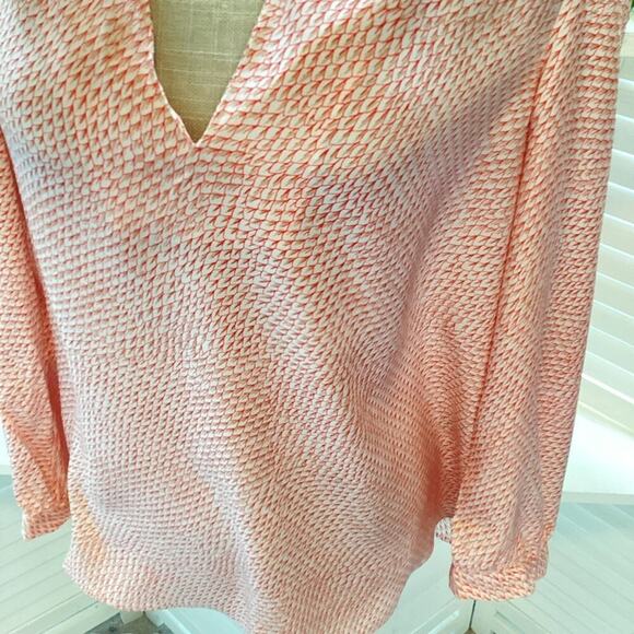 JOIE 100% GEOMETRIC LONG SLEEVE BLOUSE SIZE MED 1226 - Picture 3 of 6